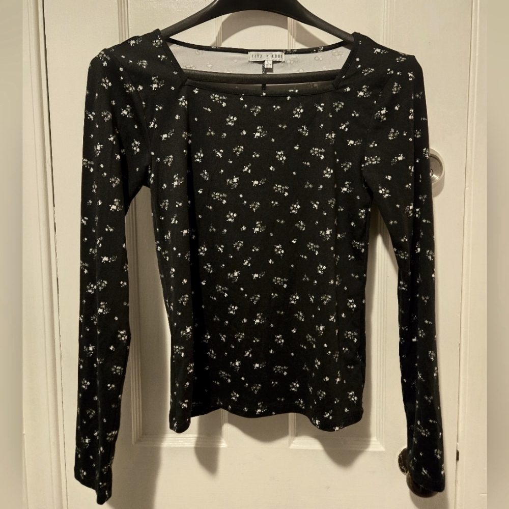 Floral Square Neck Tee